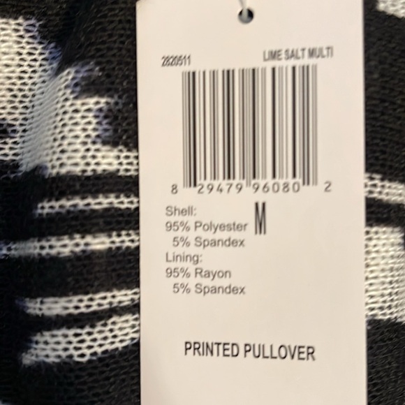 🌹NWT: CHELSEA & THEODORE LIME SALT MULTI BLOUSE - Picture 10 of 12